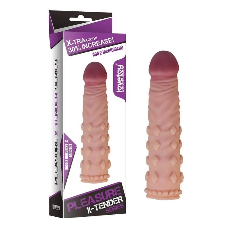 насадка удлиняющая lovetoy pleasure x-tender, телесная в Симферополе