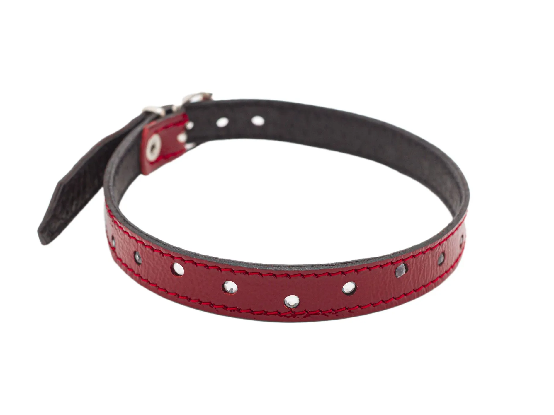 ошейник лаковый pinkrabbit со стразами, красный в Симферополе