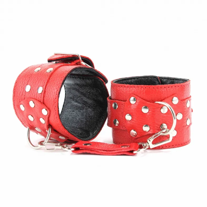 наручники из кожи красной 51014ars в Симферополе