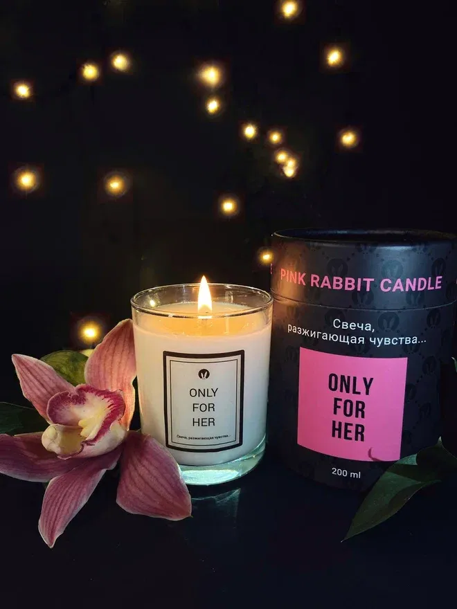 Свеча Pink Rabbit в стакане Only For Her