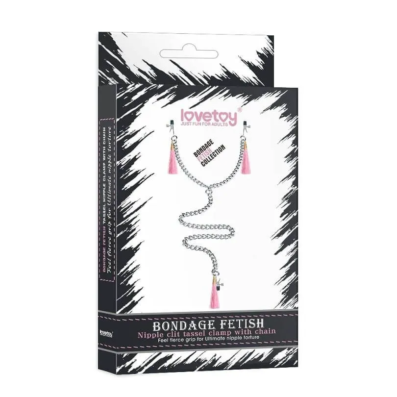 зажимы для сосков и клитора lovetoy tassel clamp, розовые в Симферополе