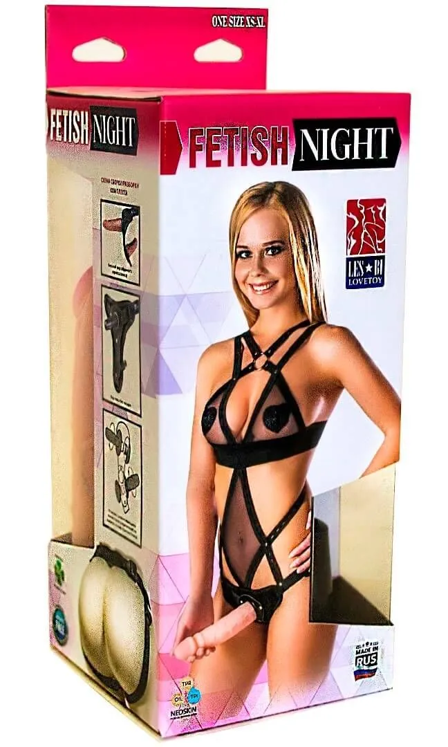 костюм бдсм lovetoy со страпоном, черный в Симферополе