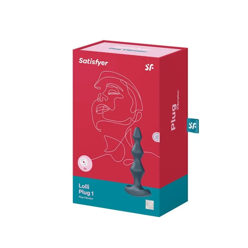 пробка анальная с вибрацией satisfyer lolli plug 1, серая в Симферополе