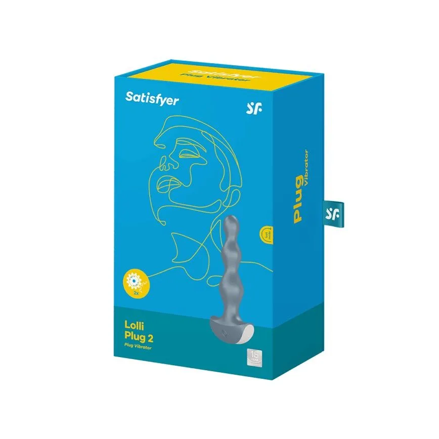 пробка анальная с вибрацией satisfyer lolli plug 2, голубая в Симферополе