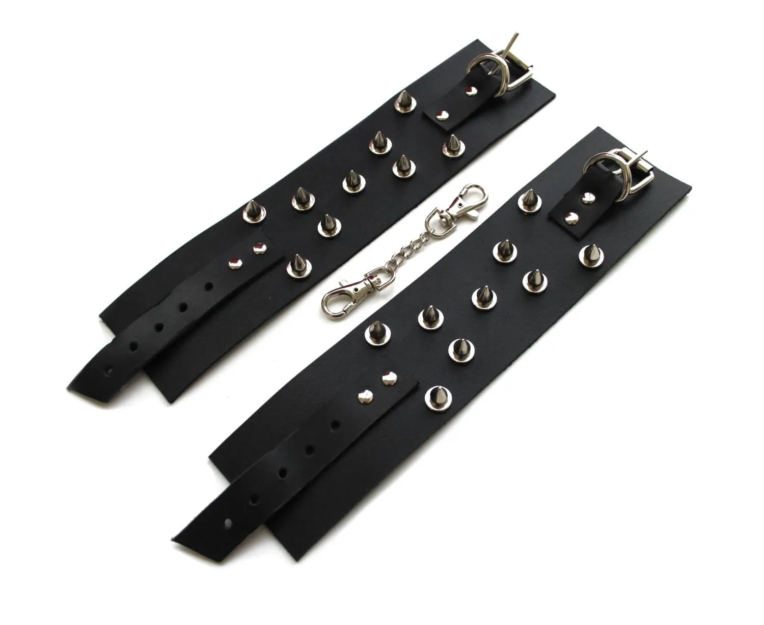 поножи декоративные кожаные pinkrabbit c шипами, черные в Симферополе