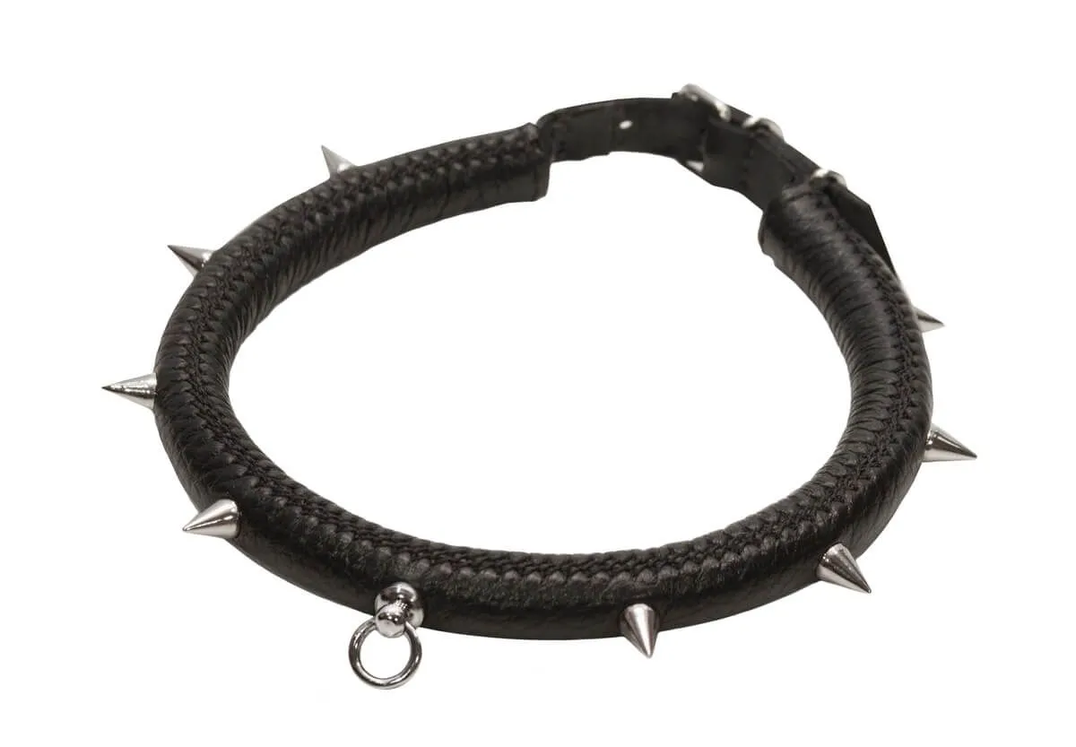 ошейник округлый малый с шипами без поводка, чёрный в Симферополе