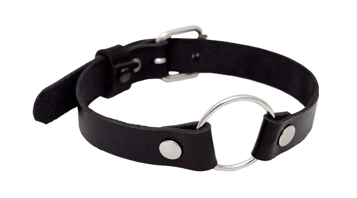 ошейник кожаный passion belts с кольцом чоки, чёрный в Симферополе