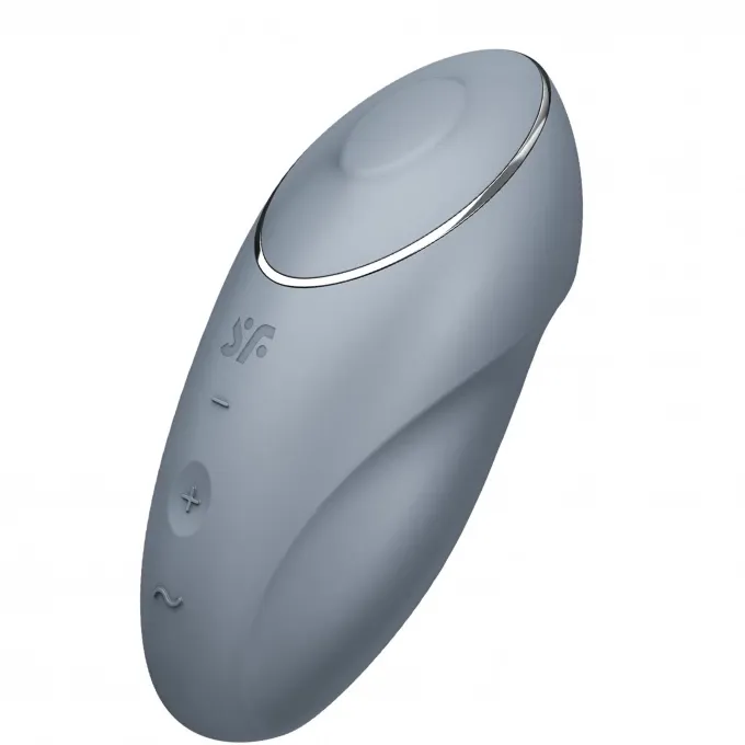 вибромассажер satisfyer tap & climax 1, силикон, серо-голубой, 11 см в Симферополе