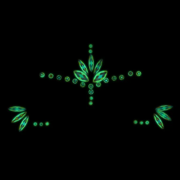 декоративное украшение (камни) на клеевой основе body jewelry stickers - face - glow in the dark - o в Симферополе