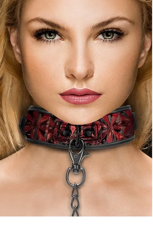 Широкий ошейник с поводком Luxury Collar with Leash