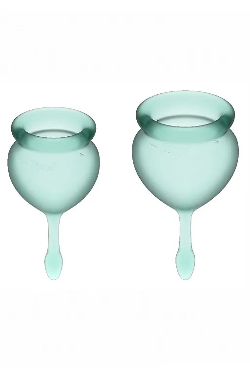 набор менструальных чаш satisfyer feel good menstrual cup (dark green) в Симферополе