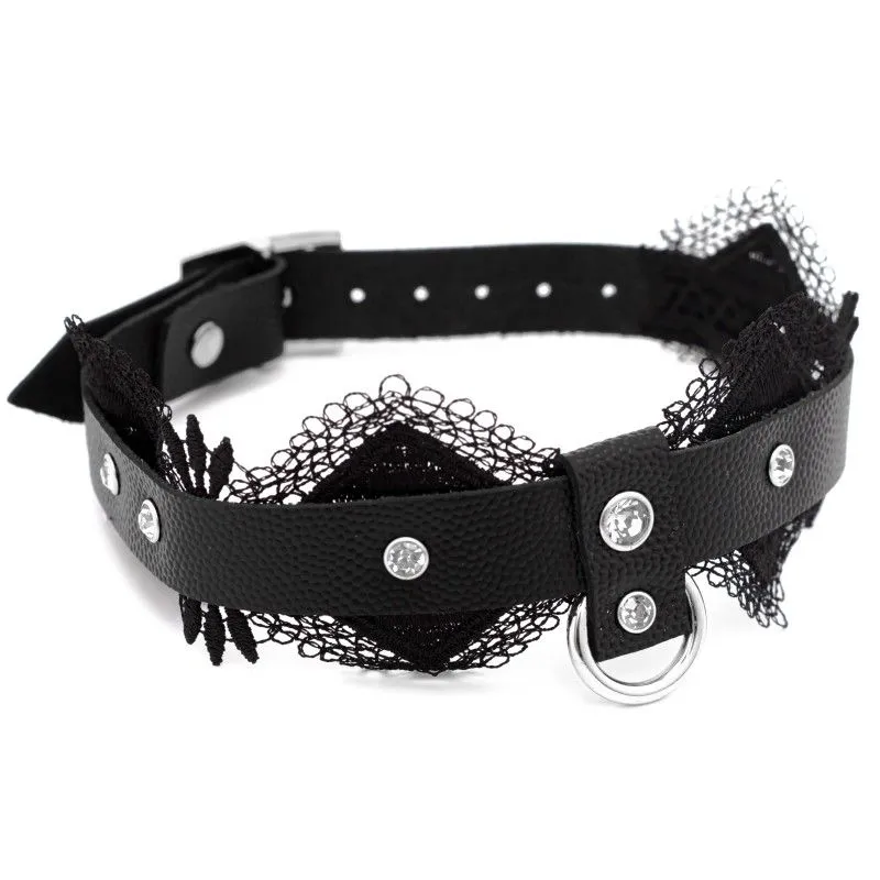 чокер с кружевом pinkrabbit чёрный в Симферополе