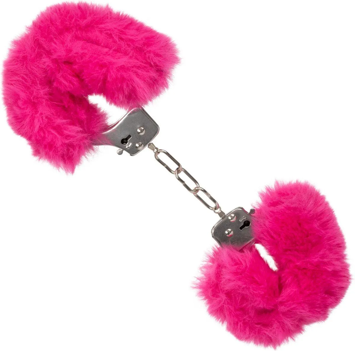 металлические наручники с искусственным мехом ultra fluffy furry cuffs, розовые в Симферополе