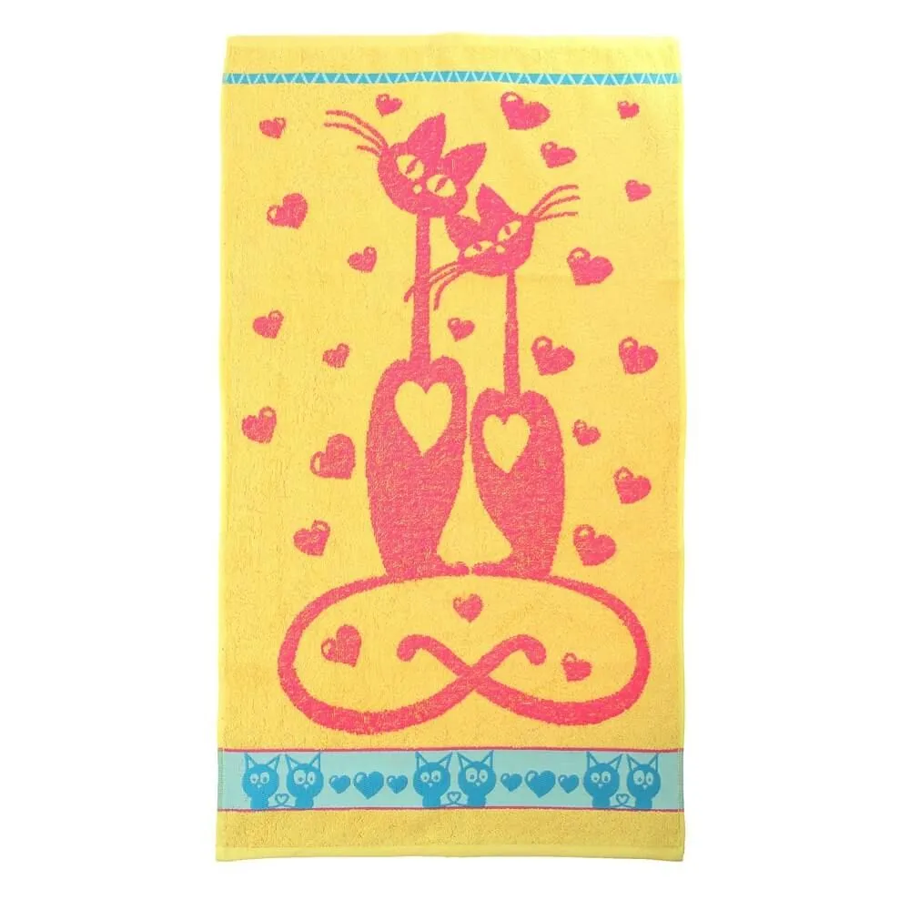 Полотенце махровое Сима Ленд Мартовские коты, желтое