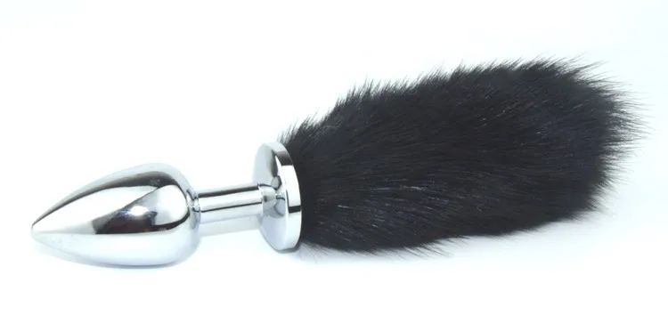 Пробка металлическая с черным хвостиком размер S 47158-MM