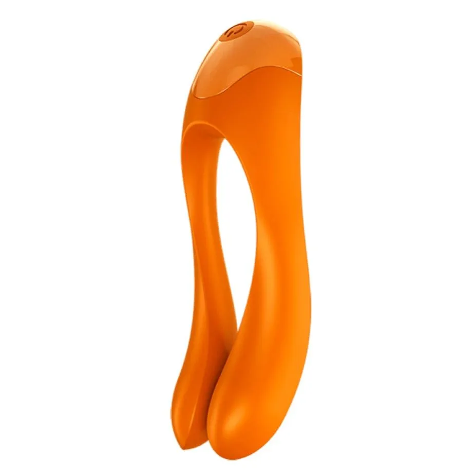 мини-вибратор на палец satisfyer candy cane, оранжевый в Симферополе
