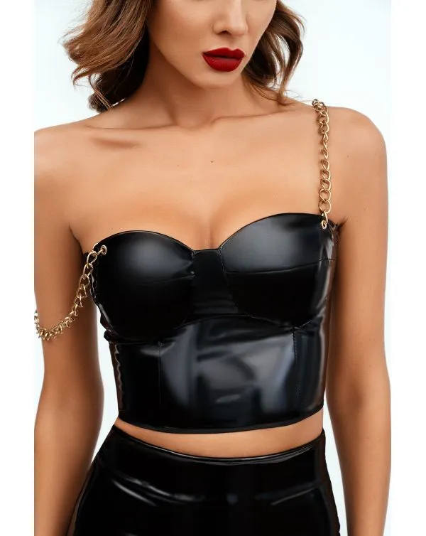 Эротическое лакированный топ с цепями в Симферополе