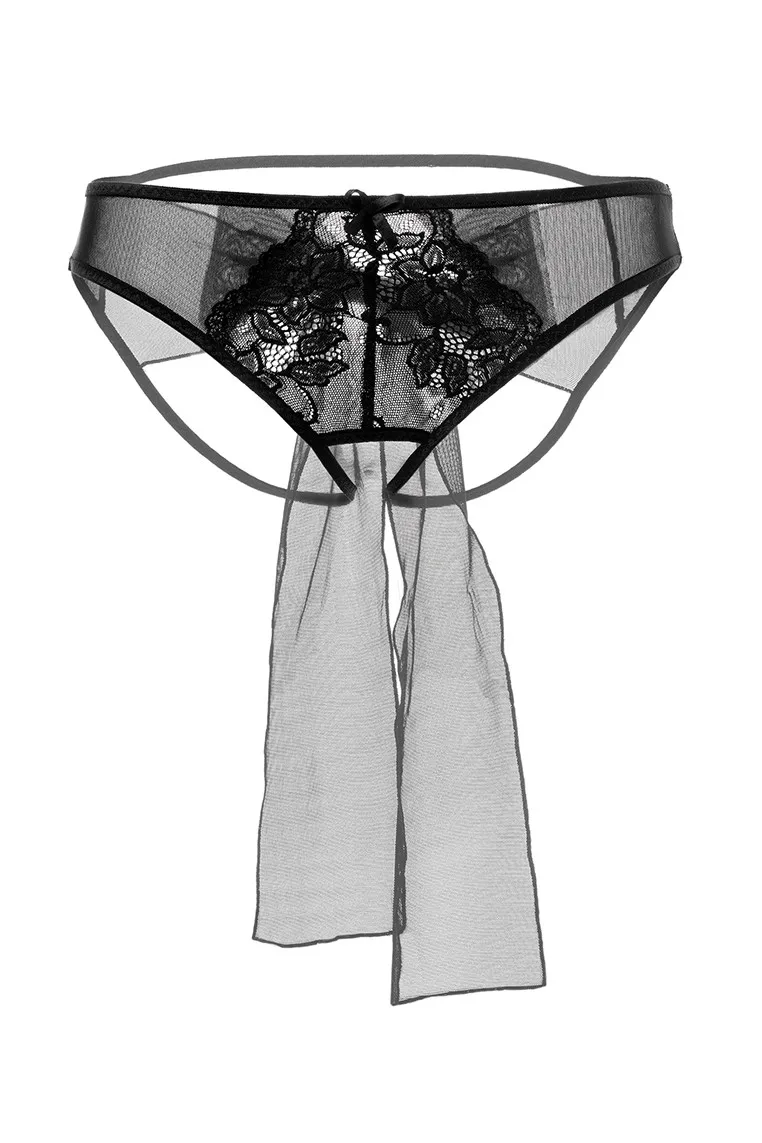 Эротическое эротические трусики с бантом erolanta mia, чёрные в Симферополе