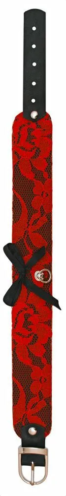 чокер fetfox studio из черной кожи и кружева, красный в Симферополе