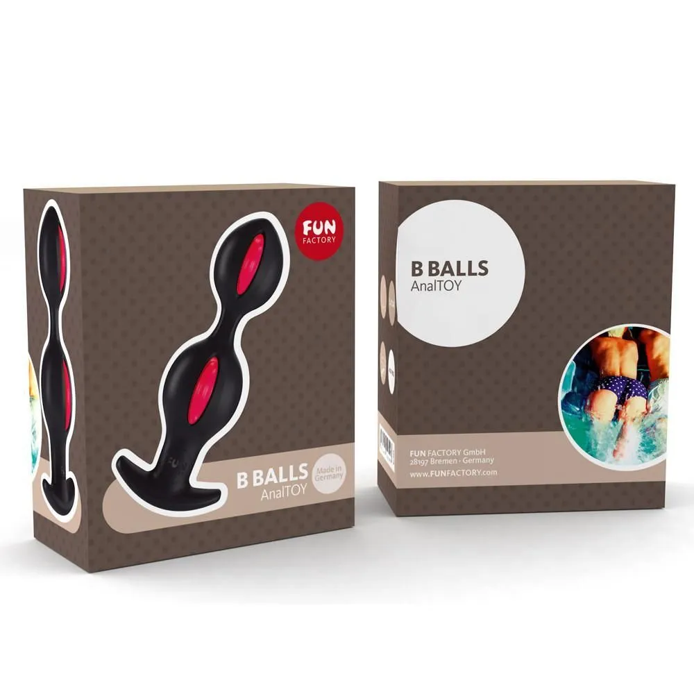 анальные шарики fun factory b balls, черно-малиновые в Симферополе