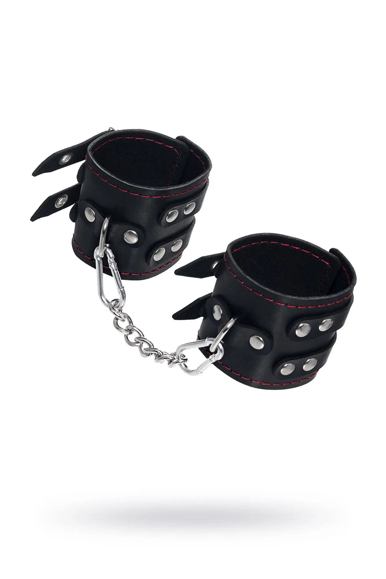 наручники pecado bdsm, с двумя ремнями и черной подкладкой, натуральная кожа, черные в Симферополе