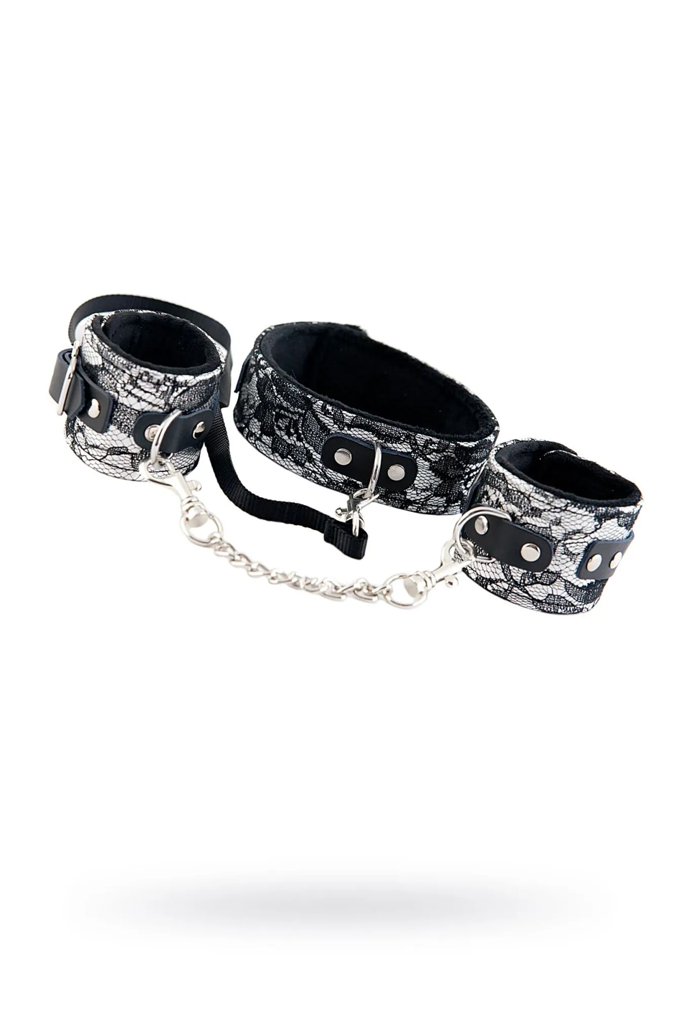 кружевной набор toyfa marcus (ошейник и наручники), серебряный в Симферополе