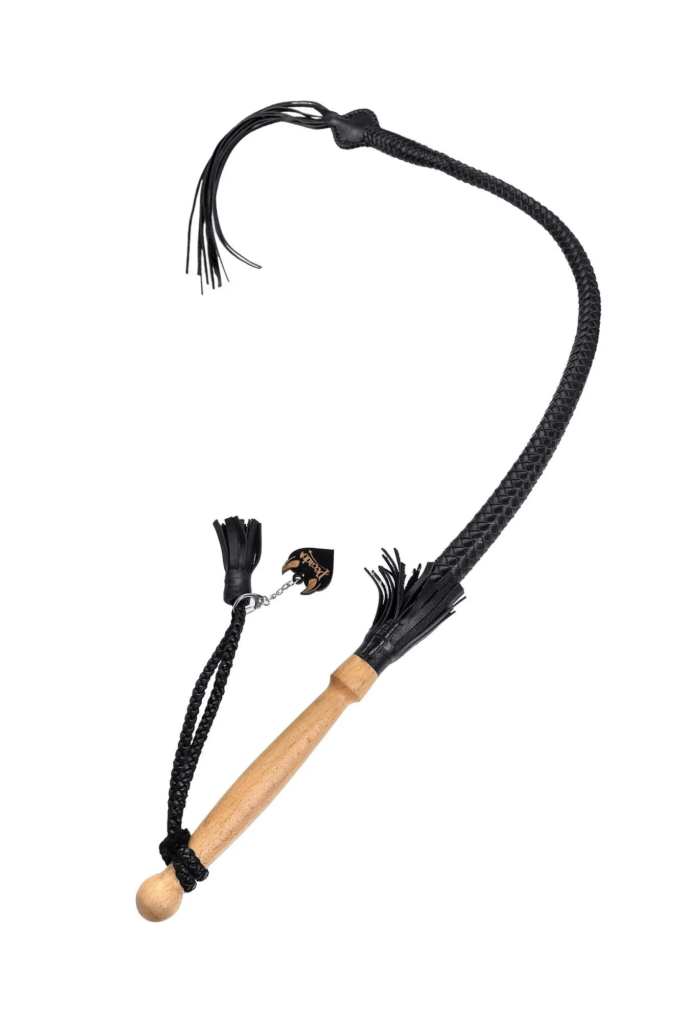 кнут плетеный pecado bdsm, натуральная кожа, чёрный, 85 см в Симферополе