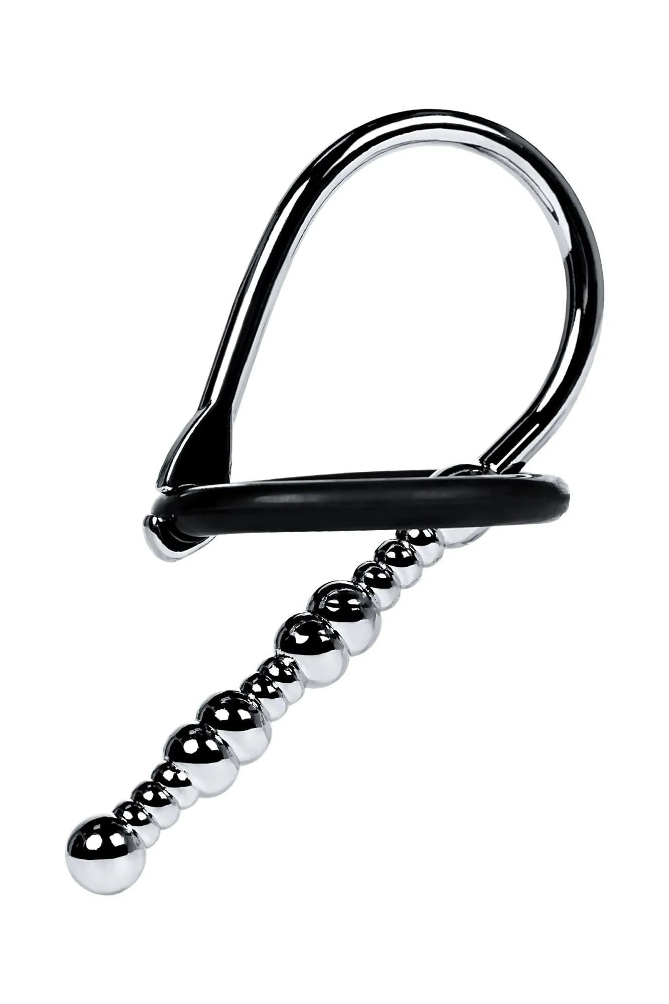 уретральный плаг-бусины toyfa metal  с мягким фиксириющим кольцом, серебряный, 5 см в Симферополе