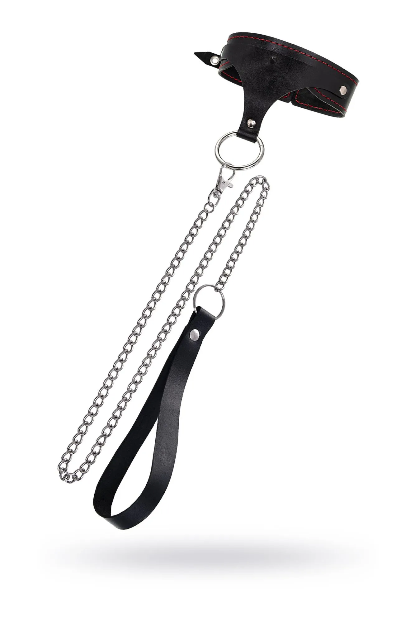 ошейник pecado bdsm, с контрастной строчкой, натуральная кожа, чёрный в Симферополе