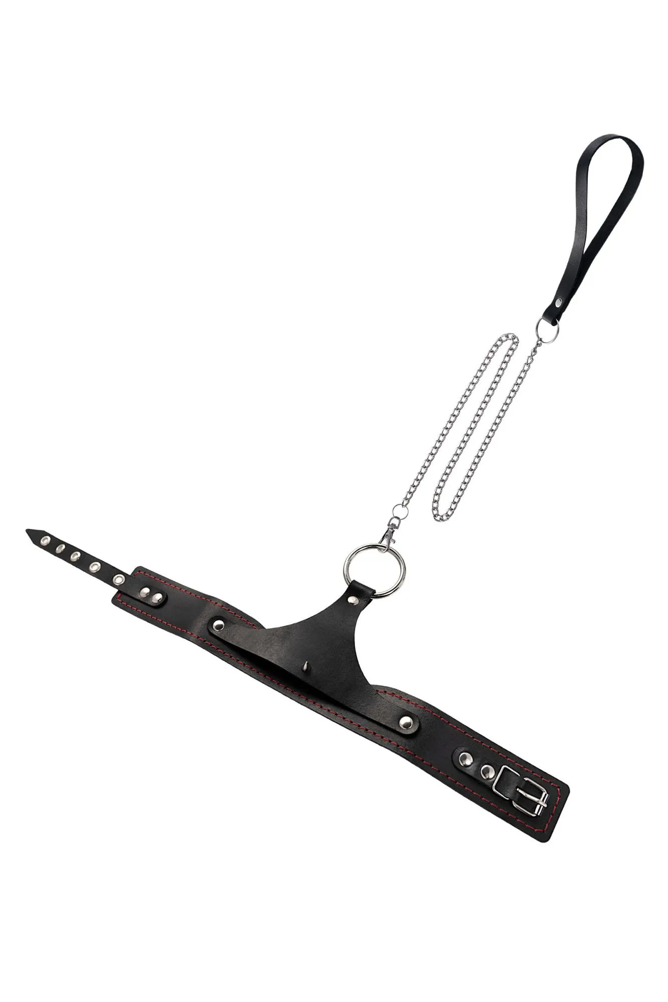 ошейник pecado bdsm, с контрастной строчкой, натуральная кожа, чёрный в Симферополе