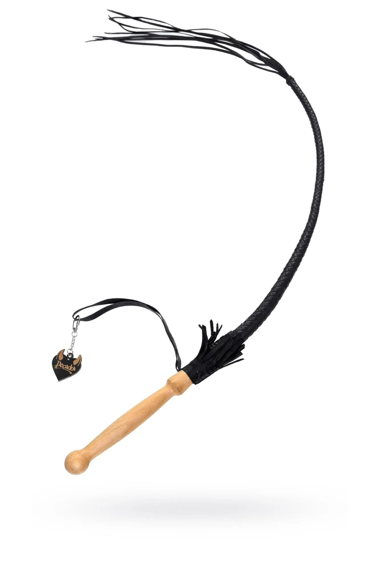 кнут плетеный pecado bdsm, натуральная кожа, чёрный, 75 см в Симферополе