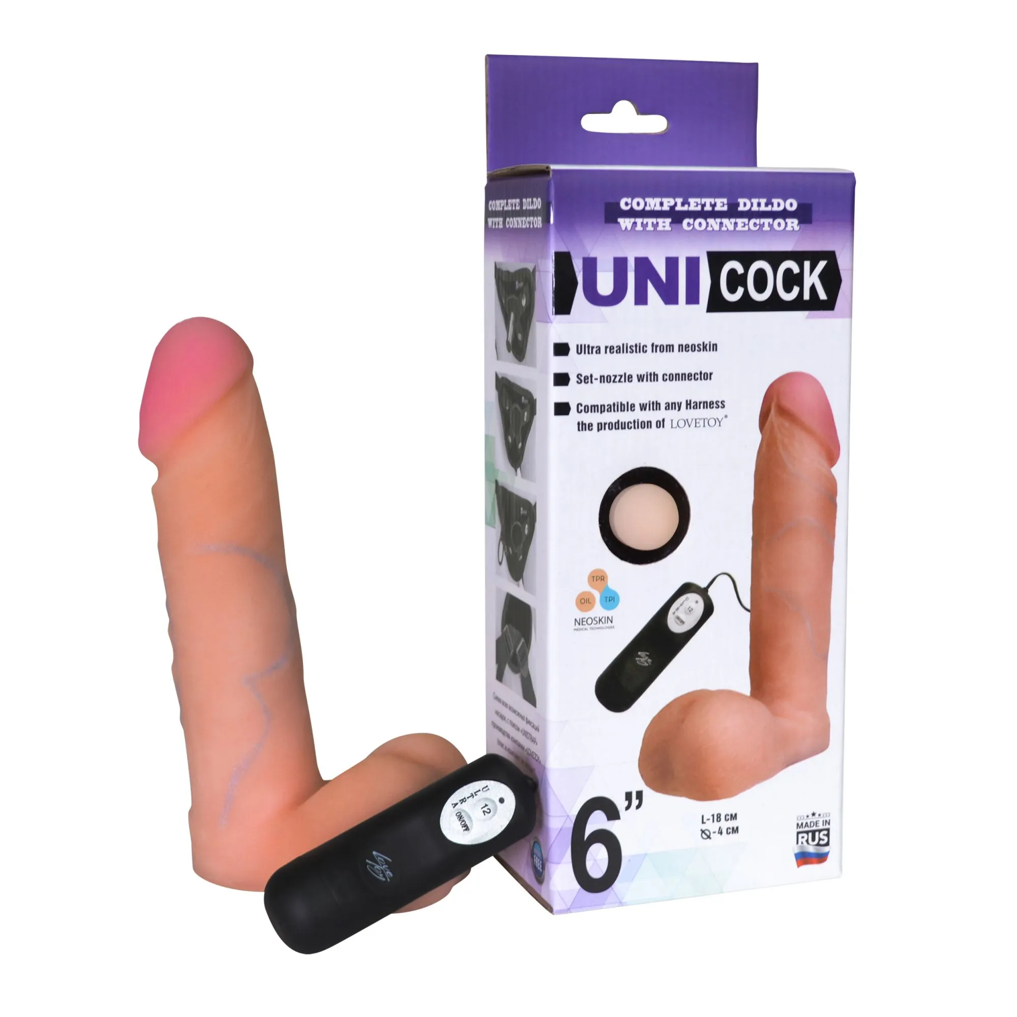 насадка на harness с вибрацией 12 режимов unicock 6"d  081413ru в Симферополе