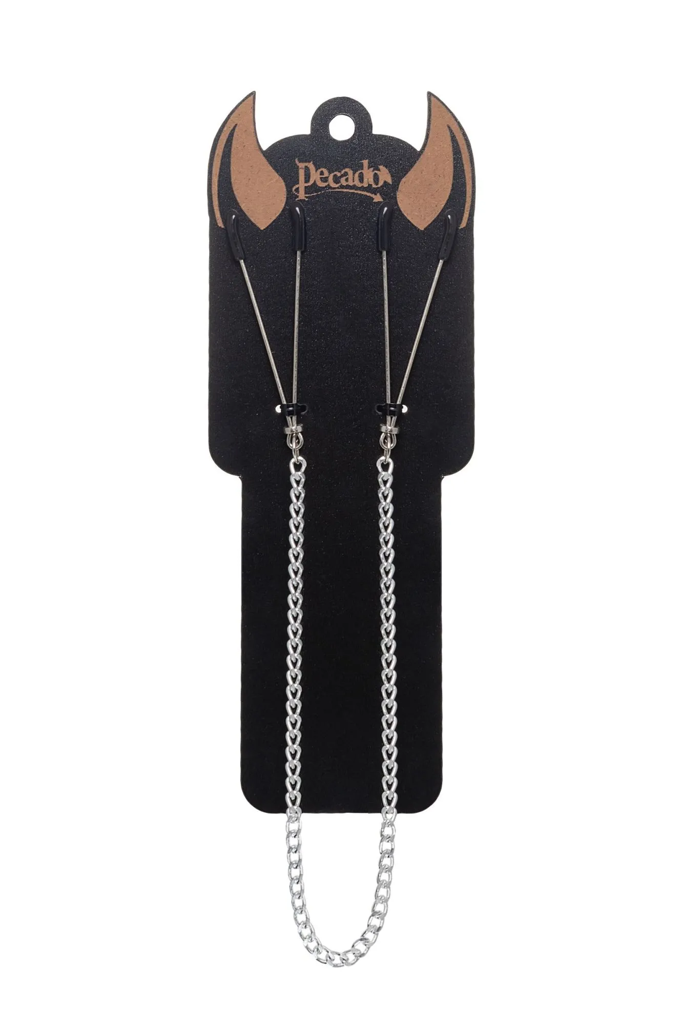 зажимы на соски pecado bdsm, «вилки», на цепочке, металл, серебро в Симферополе