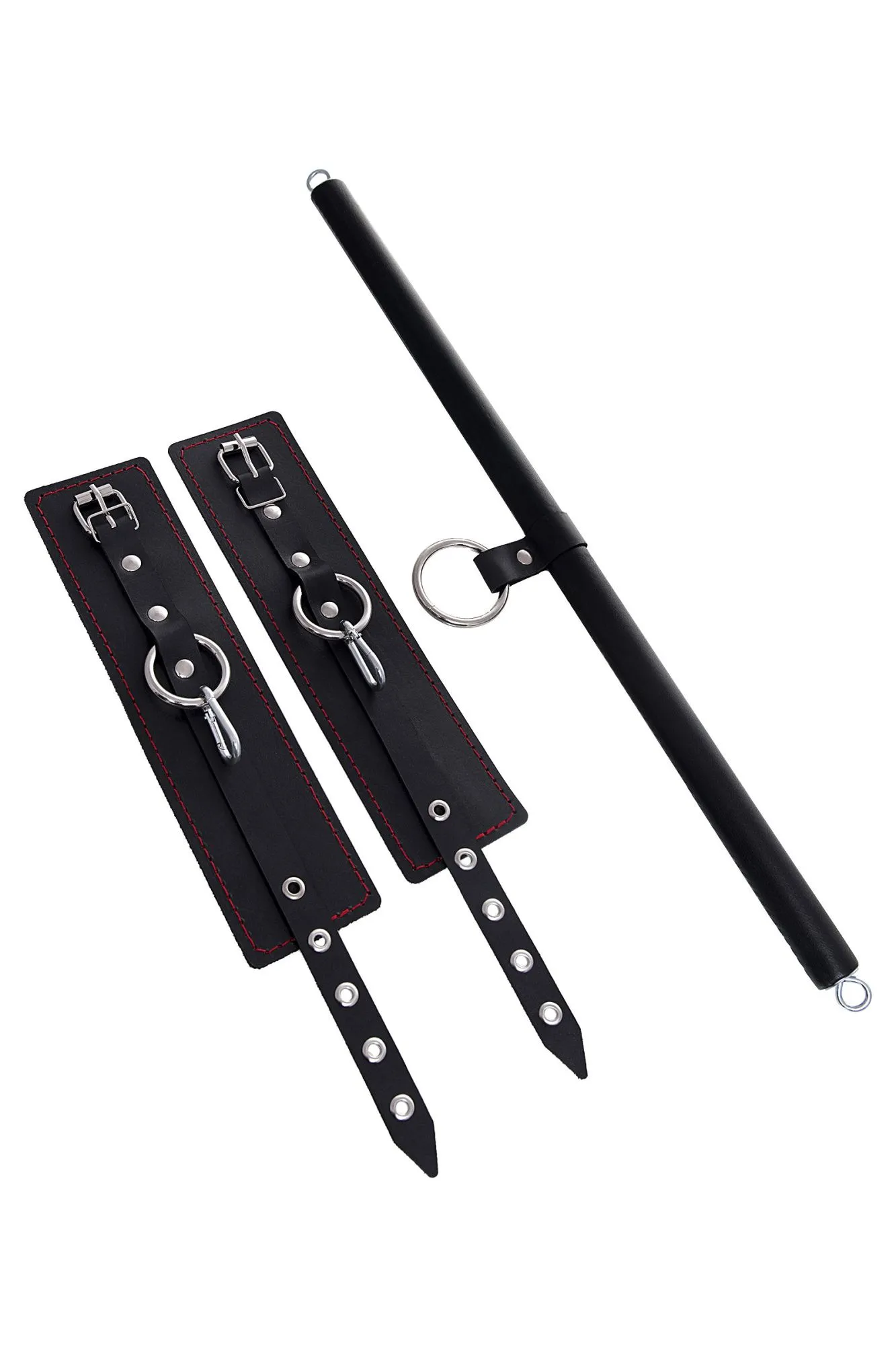 бондажный набор pecado bdsm, 3 точки фиксации, распорка, оковы, натуральная кожа, черный в Симферополе