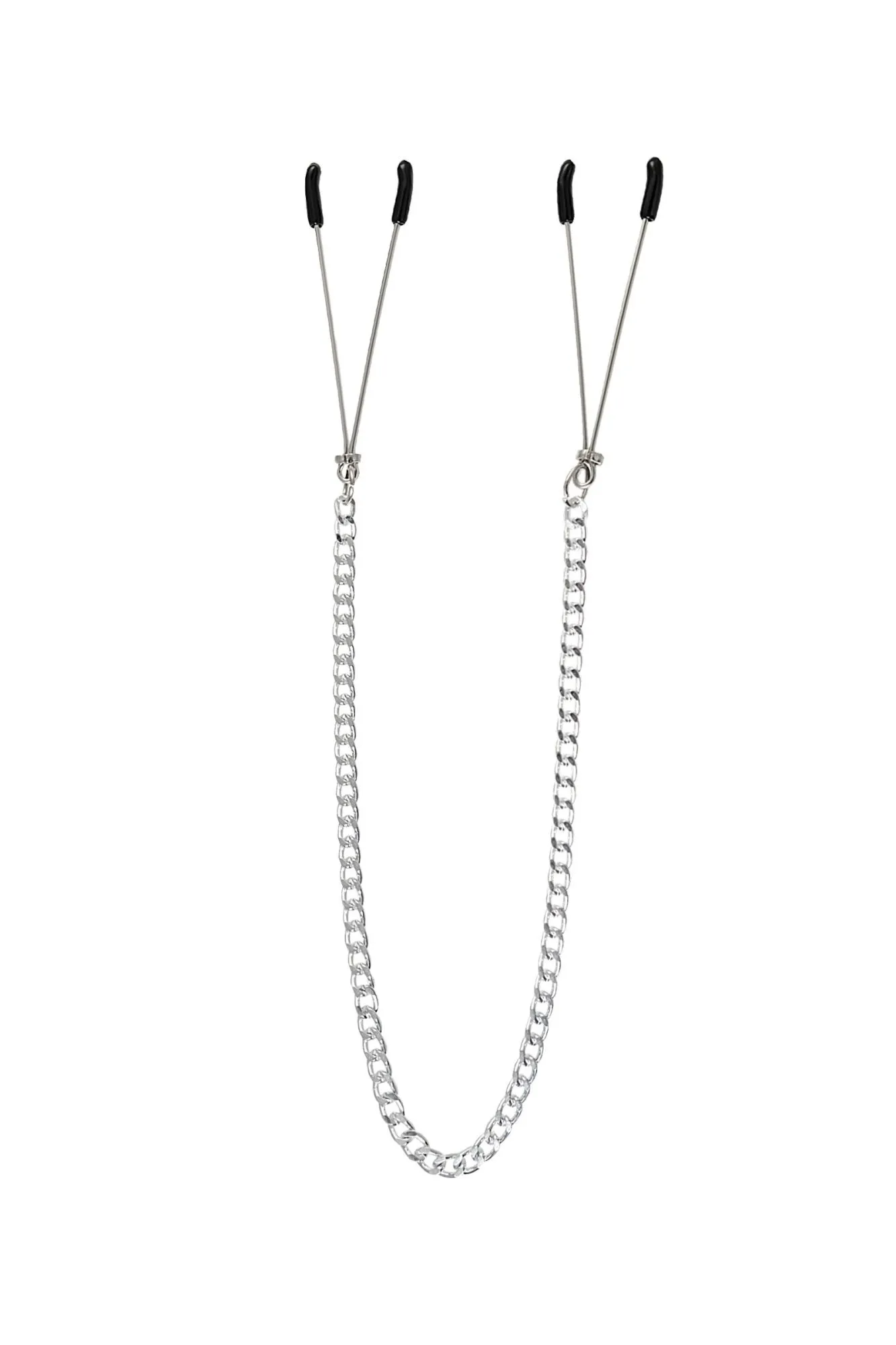 зажимы на соски pecado bdsm, «вилки», на цепочке, металл, серебро в Симферополе