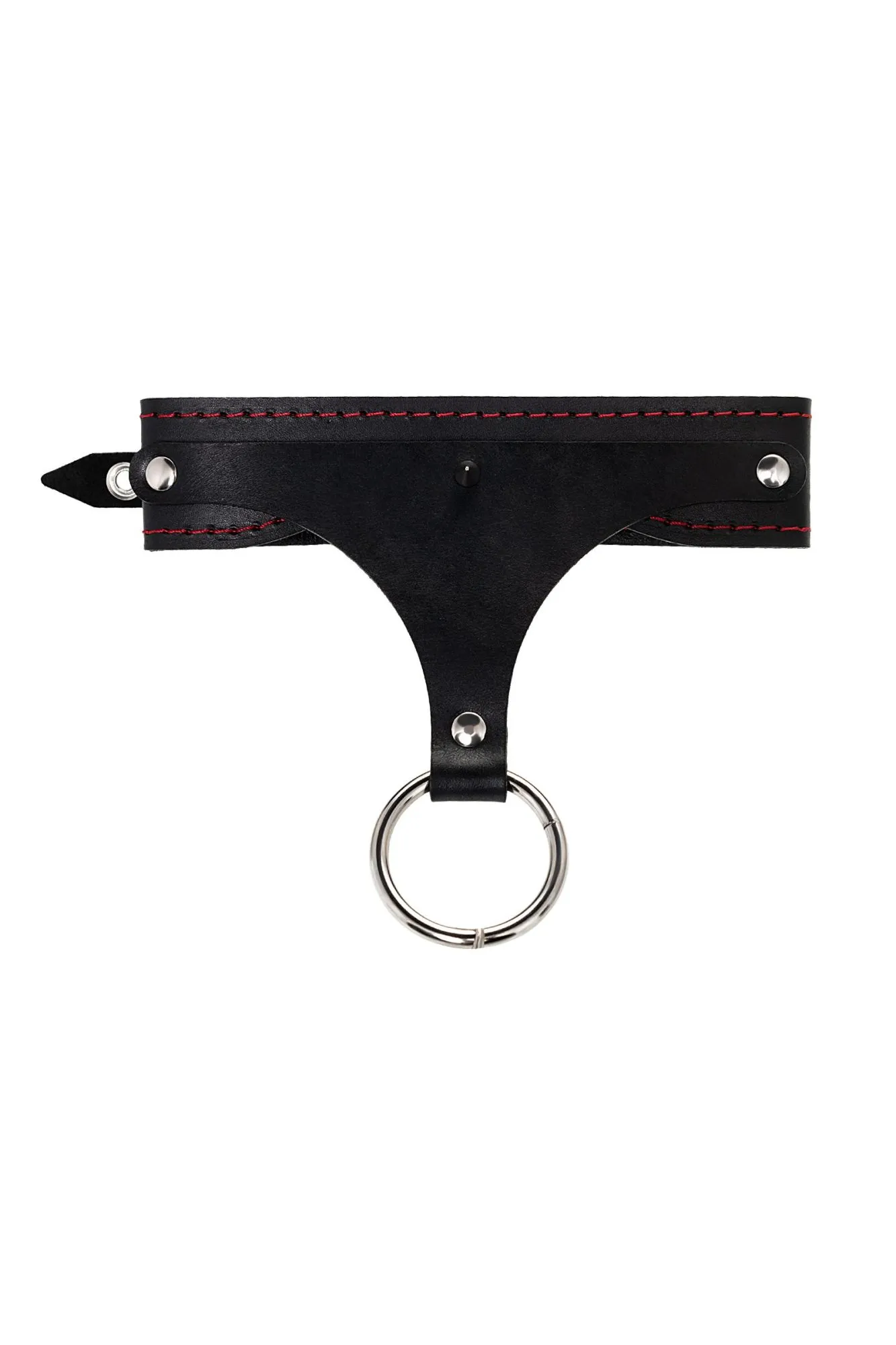 ошейник pecado bdsm, с контрастной строчкой, натуральная кожа, чёрный в Симферополе