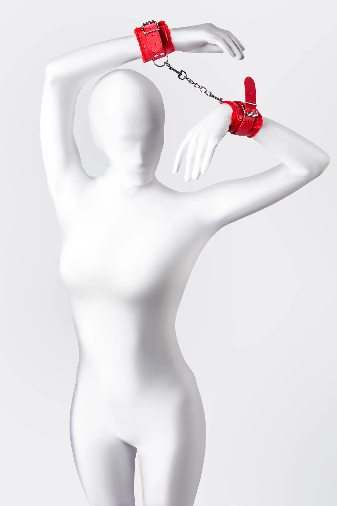 наручники anonymo #0105, pu кожа, красные, 27 см в Симферополе