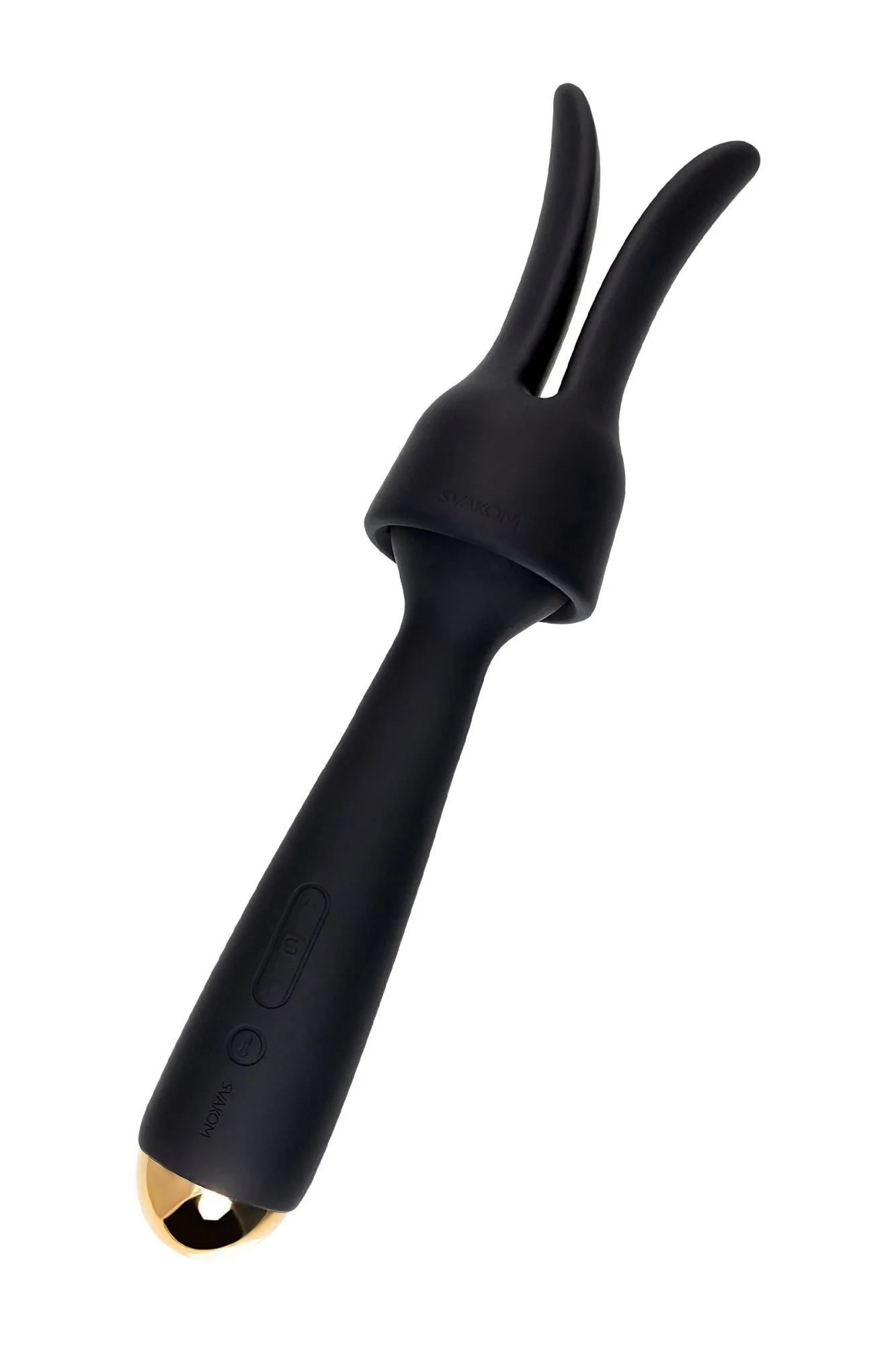 вибратор с насадкой svakom emma neo, силикон, черный, 21 см в Симферополе
