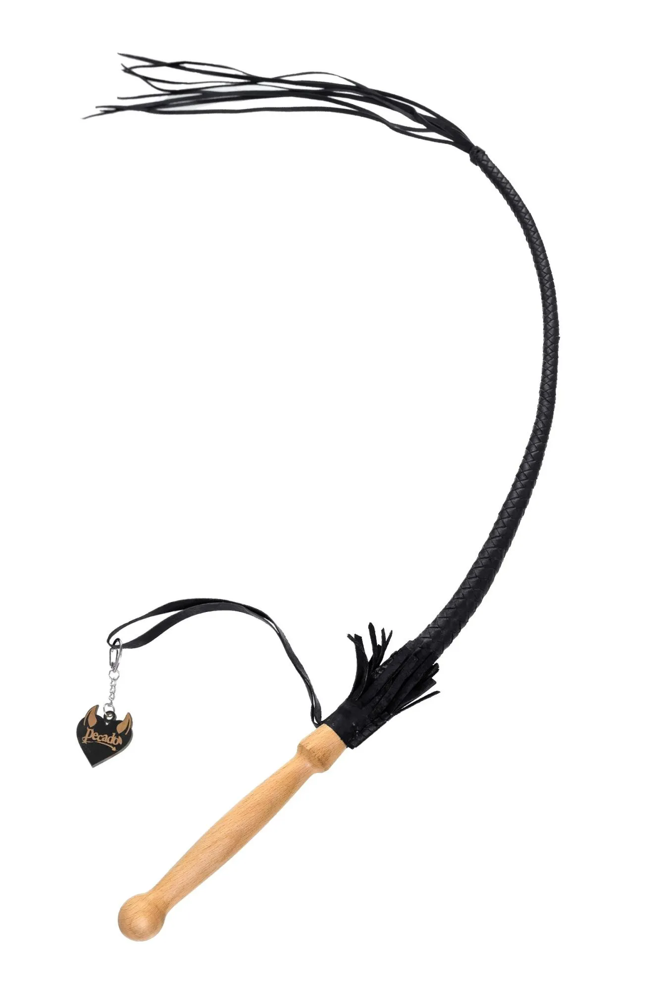 кнут плетеный pecado bdsm, натуральная кожа, чёрный, 75 см в Симферополе