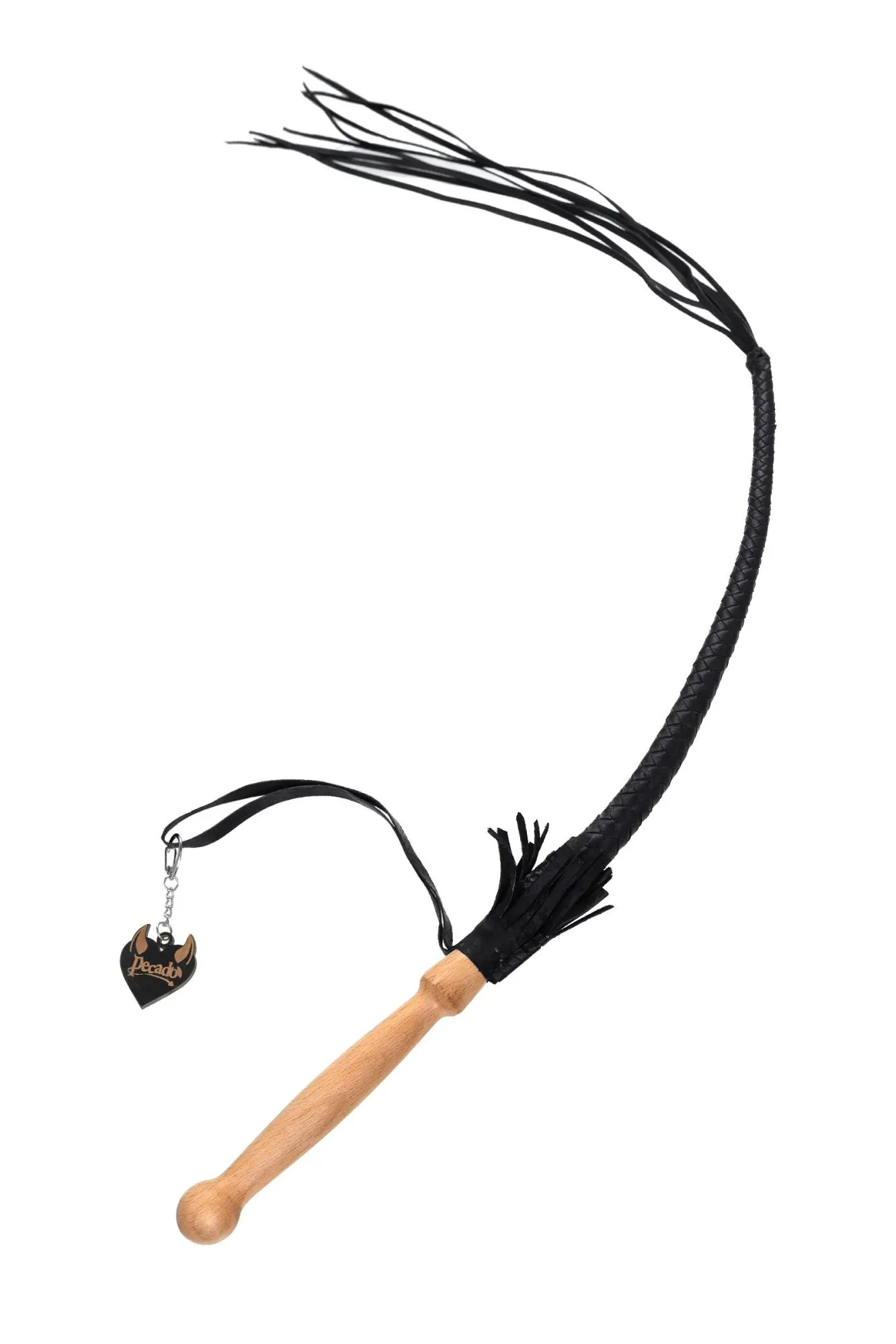 кнут плетеный pecado bdsm, натуральная кожа, чёрный, 65 см в Симферополе