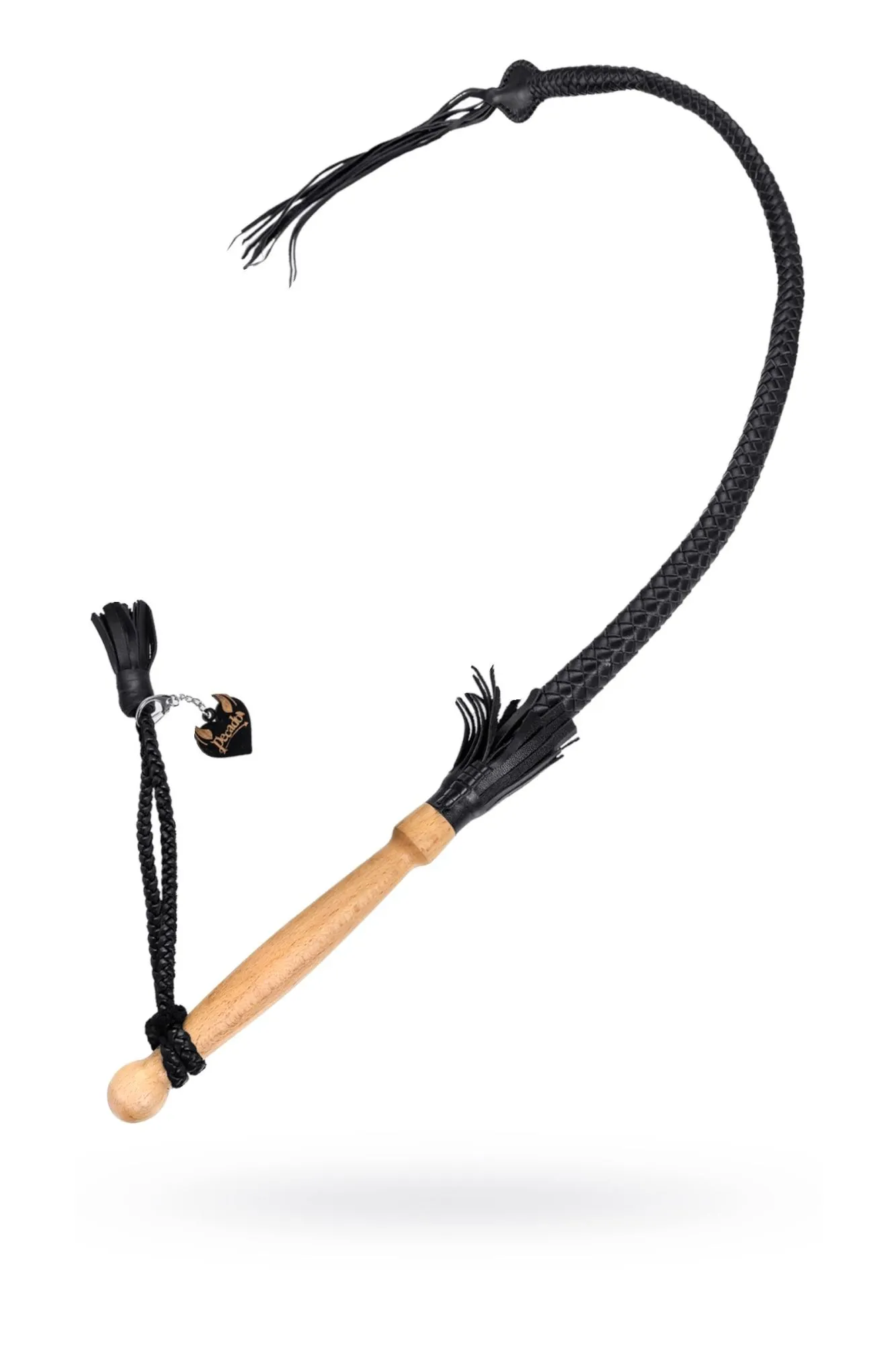 кнут плетеный pecado bdsm, натуральная кожа, чёрный, 85 см в Симферополе