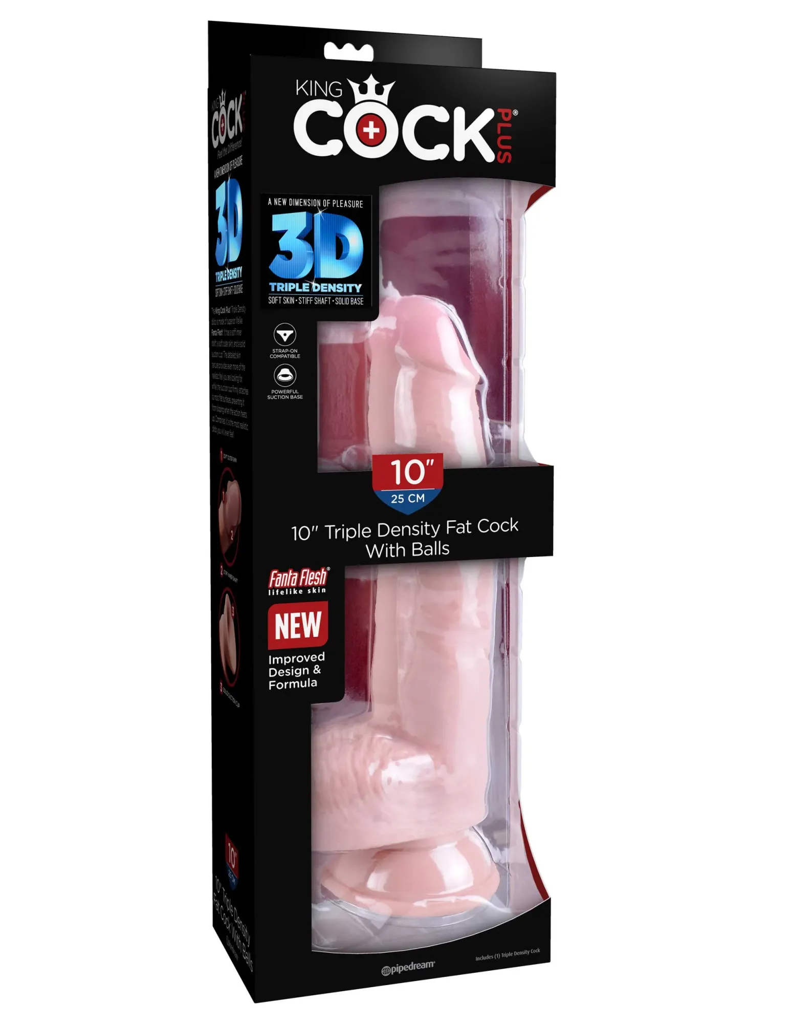 фаллоимитатор king cock plus 10" triple density fat cock with balls - flesh pipedream 572221pd в Симферополе