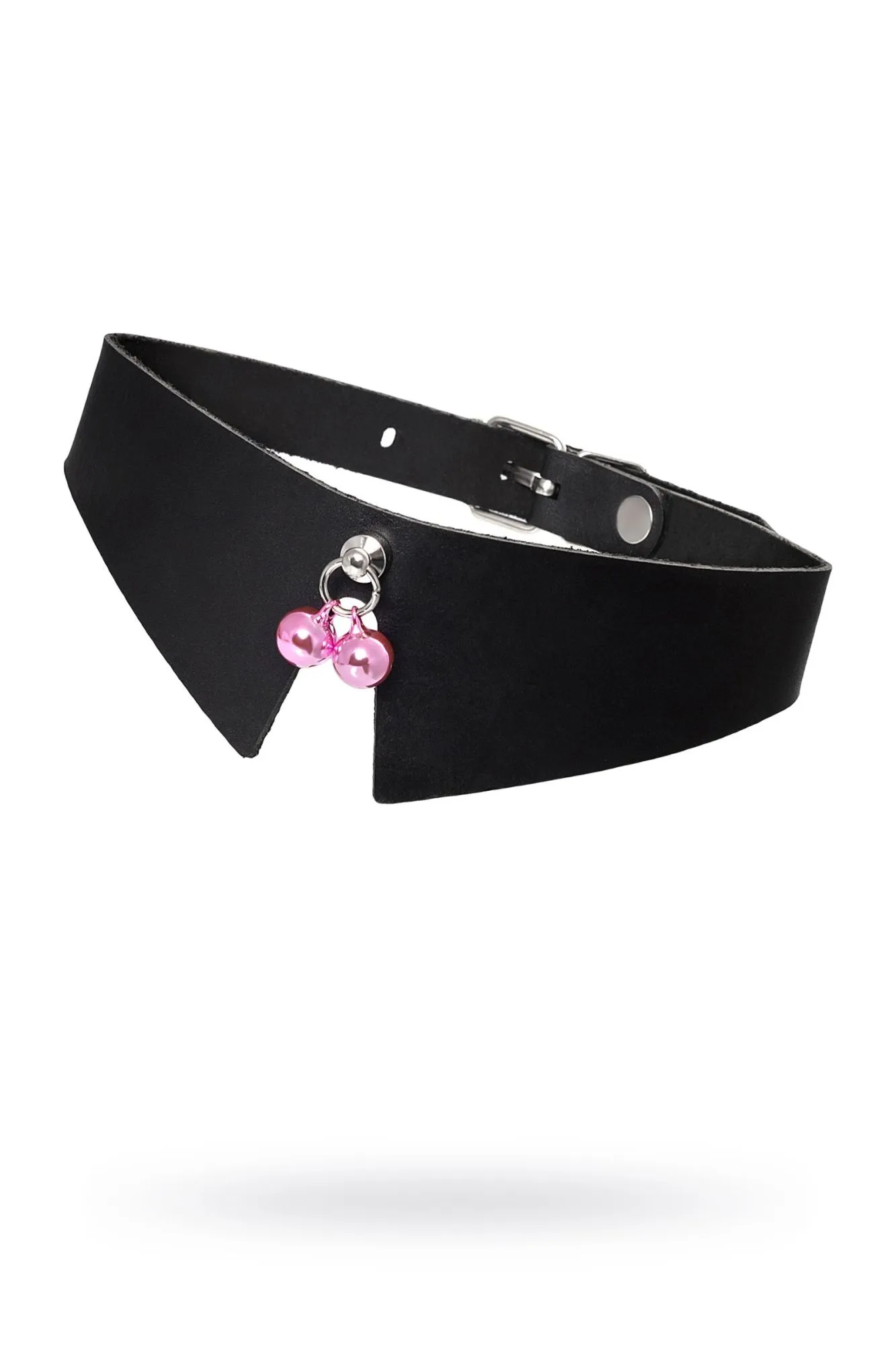 чокер-воротник pecado bdsm, с бубенчиками, натуральная кожа, чёрный в Симферополе