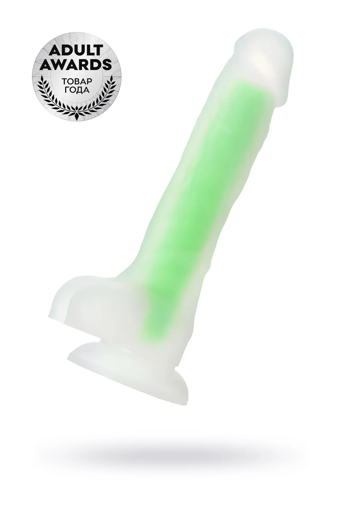 фаллоимитатор, светящийся в темноте, beyond by toyfa dick glow, силикон, прозрачный, 18 см в Симферополе