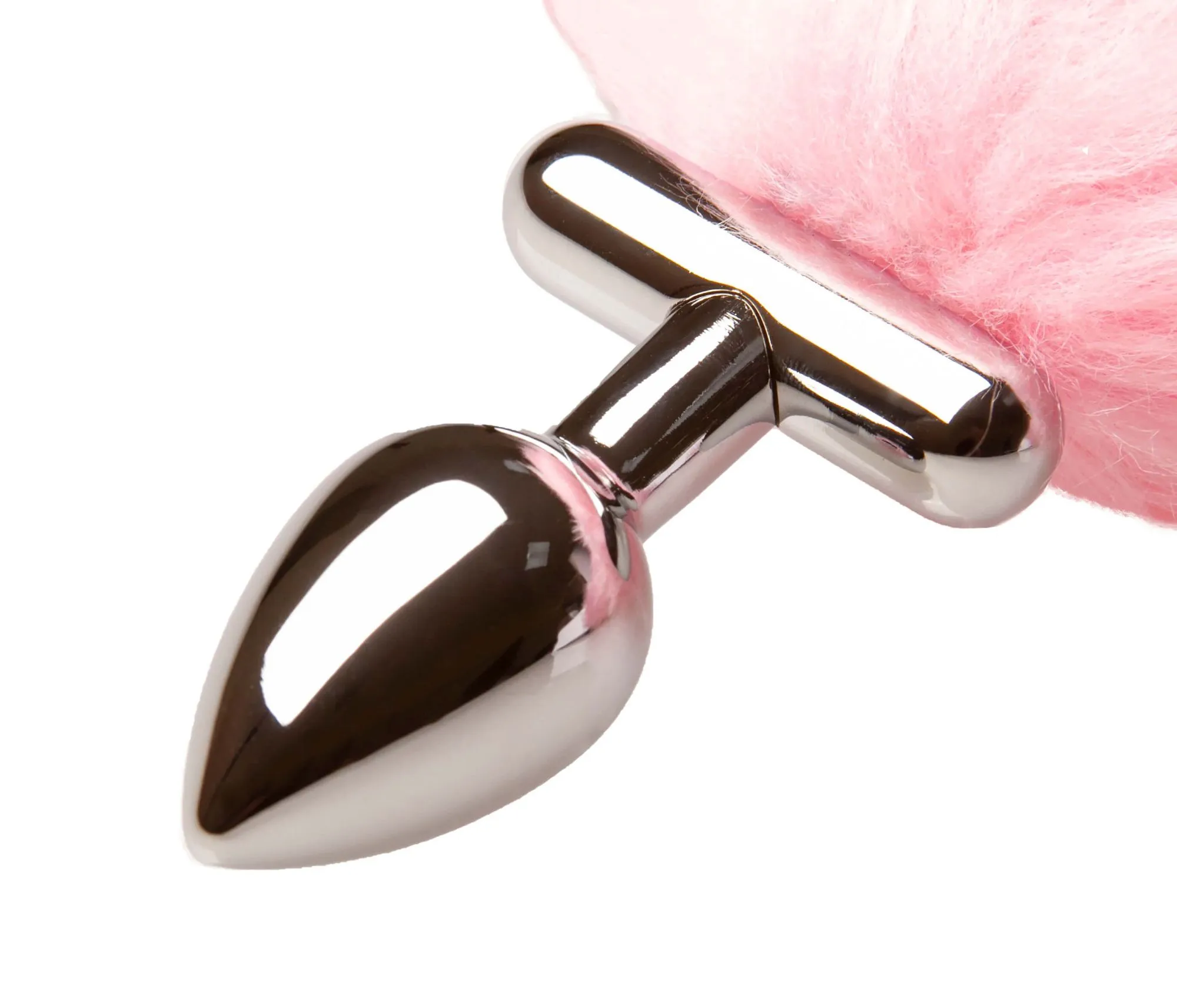 led пробка c длинным хвостом металлическая, розовая в Симферополе