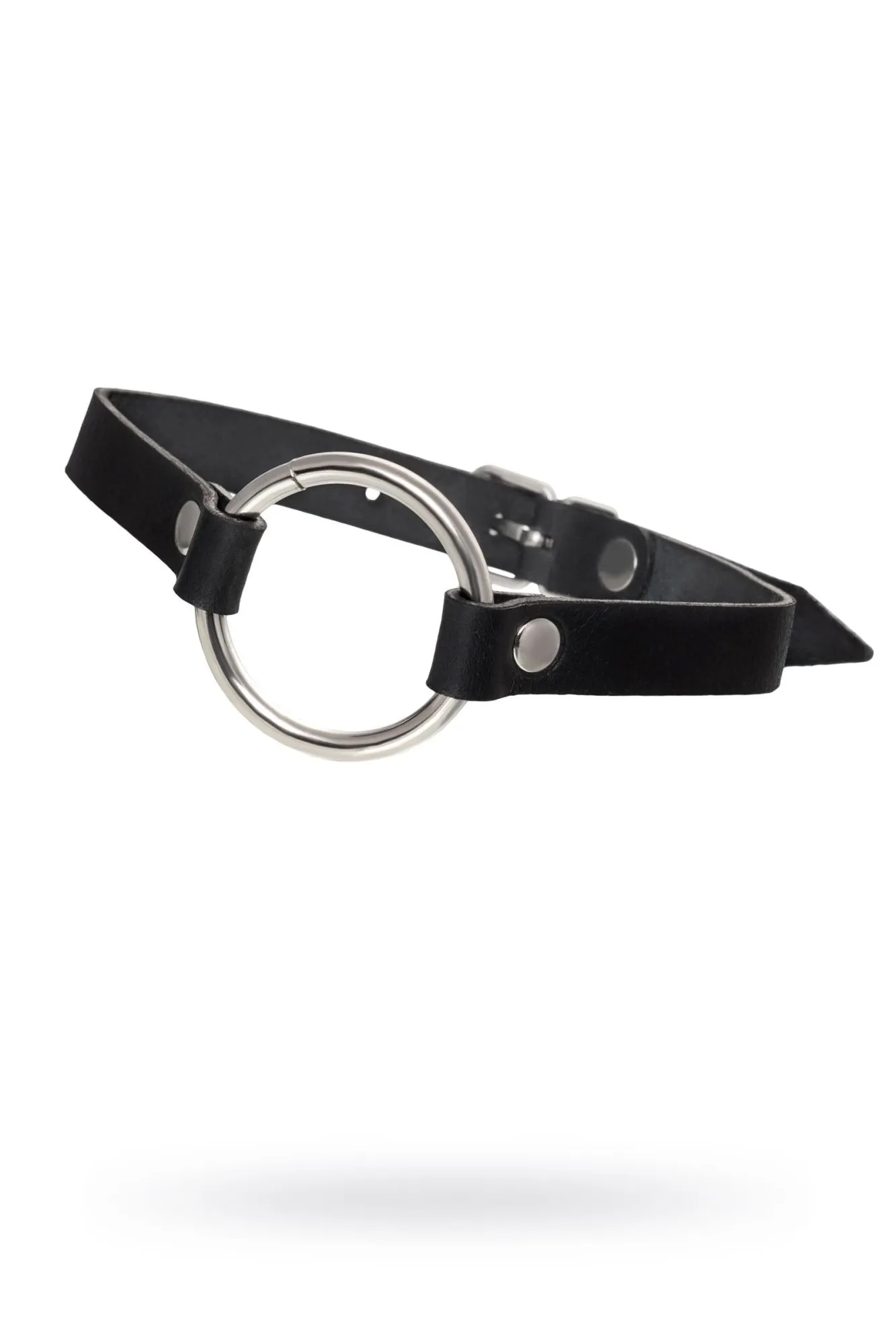 чокер pecado bdsm, с круглым кольцом, модель 1, натуральная кожа, черный в Симферополе