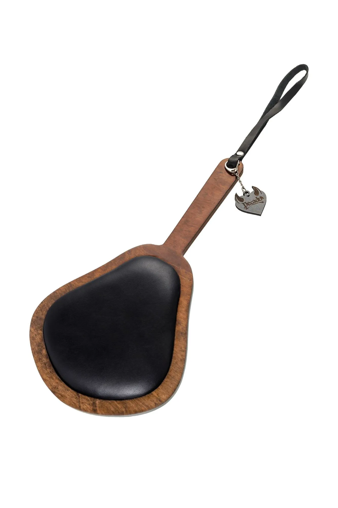 паддл pecado bdsm, большой с мягкой подушечкой, натуральная кожа и дерево, чёрный в Симферополе