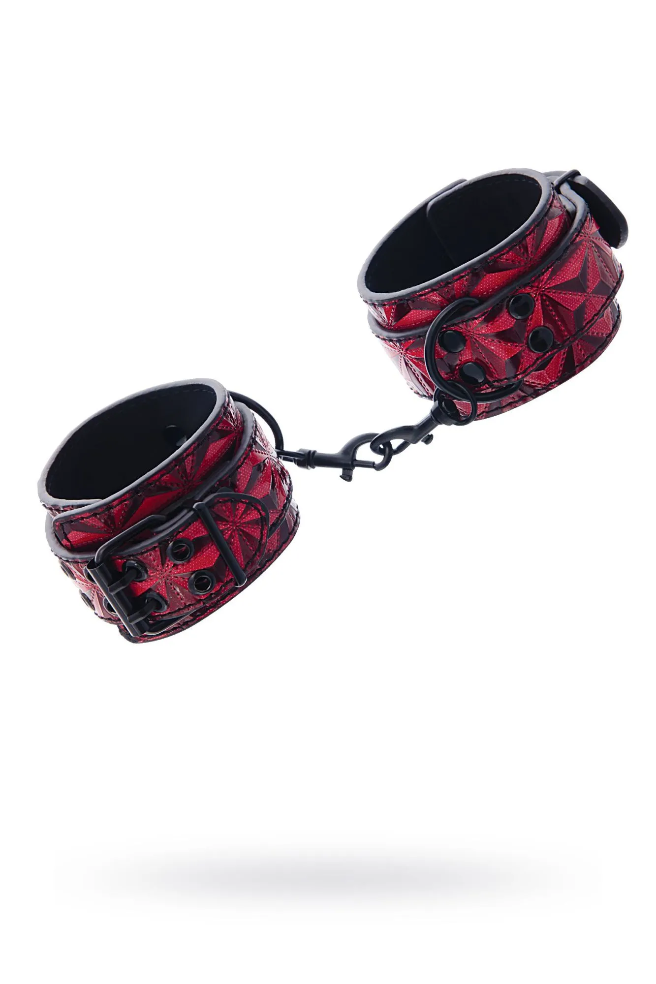 наручники toyfa theatre из материала с 3d эффектом, красные, 27 см в Симферополе