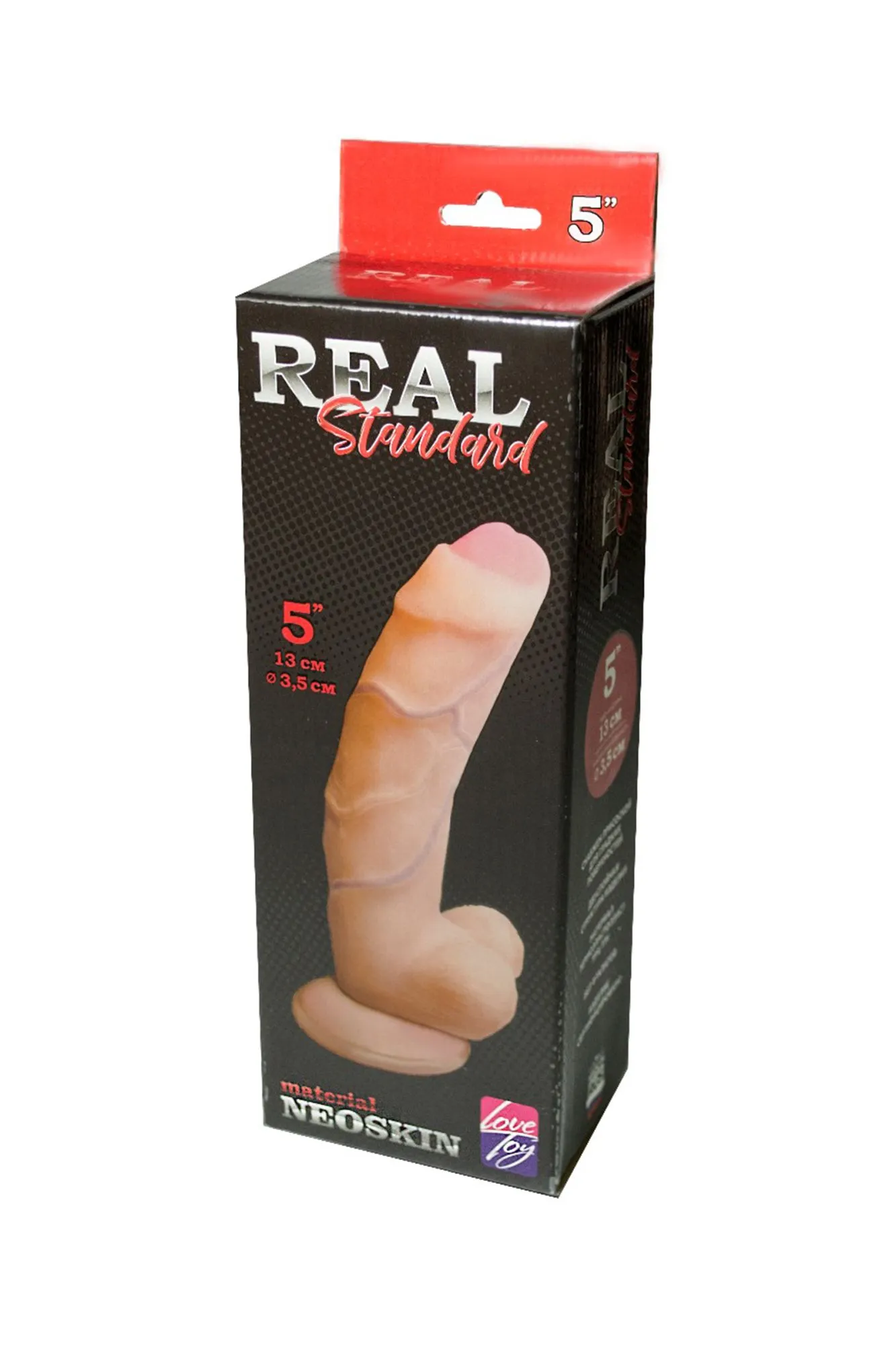 фаллоимитатор неоскин на присоске real standard  lovetoy, tpr, телесный, 18 см в Симферополе