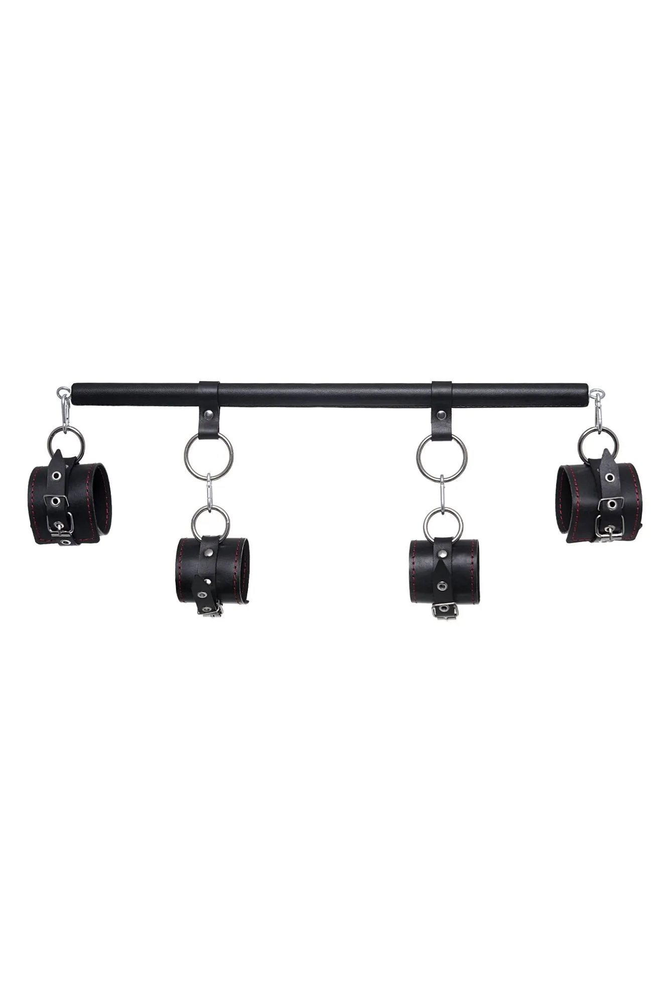 бондажный набор pecado bdsm, 4 точки фиксации, распорка, наручники, оковы, натуральная кожа, черный в Симферополе